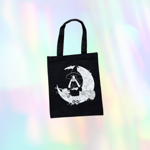 Witch Eating On Moon Totebag